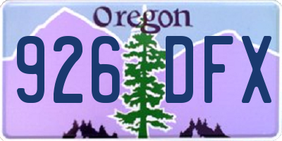 OR license plate 926DFX