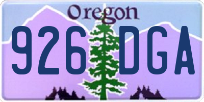 OR license plate 926DGA
