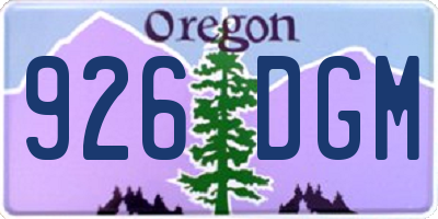 OR license plate 926DGM