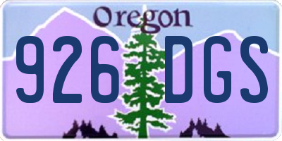 OR license plate 926DGS