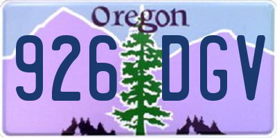OR license plate 926DGV