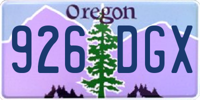 OR license plate 926DGX