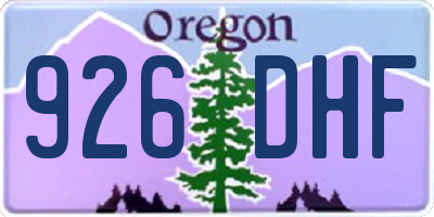 OR license plate 926DHF