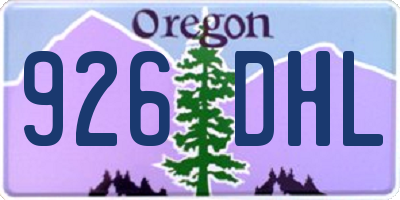 OR license plate 926DHL