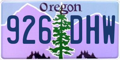OR license plate 926DHW