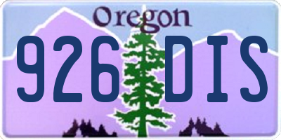 OR license plate 926DIS
