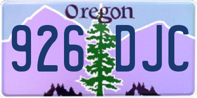 OR license plate 926DJC