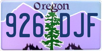 OR license plate 926DJF