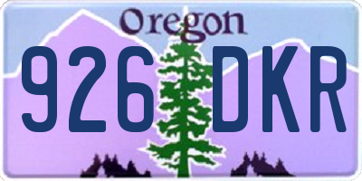 OR license plate 926DKR