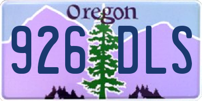 OR license plate 926DLS