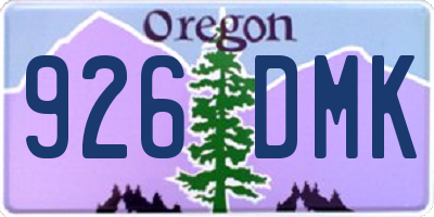OR license plate 926DMK