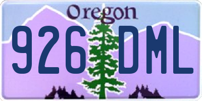 OR license plate 926DML