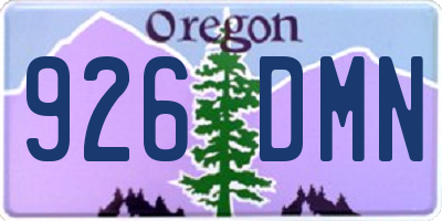 OR license plate 926DMN
