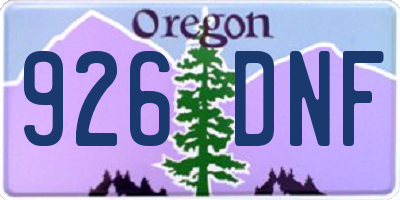 OR license plate 926DNF