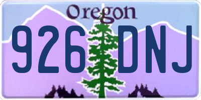 OR license plate 926DNJ