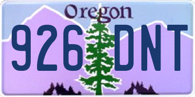 OR license plate 926DNT