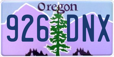 OR license plate 926DNX