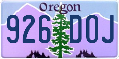 OR license plate 926DOJ