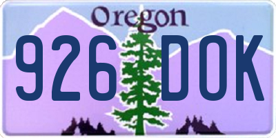 OR license plate 926DOK