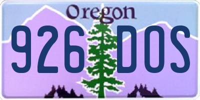 OR license plate 926DOS