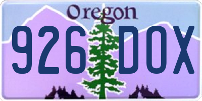 OR license plate 926DOX