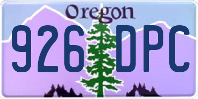 OR license plate 926DPC