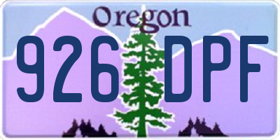 OR license plate 926DPF