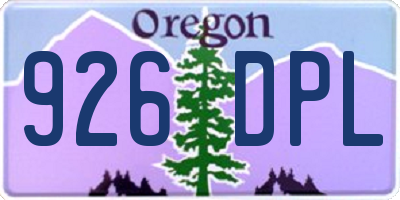 OR license plate 926DPL