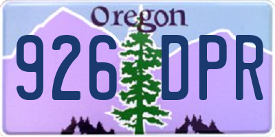 OR license plate 926DPR