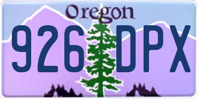 OR license plate 926DPX