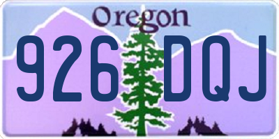 OR license plate 926DQJ