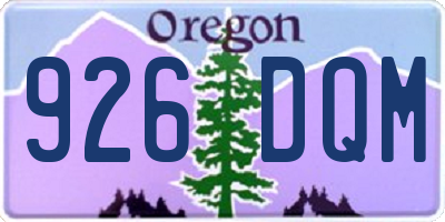 OR license plate 926DQM