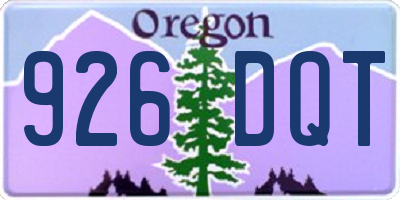 OR license plate 926DQT