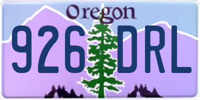 OR license plate 926DRL
