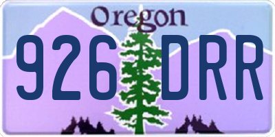 OR license plate 926DRR