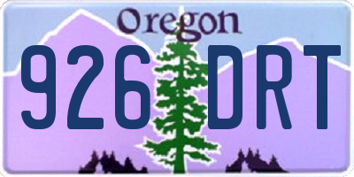 OR license plate 926DRT