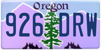 OR license plate 926DRW
