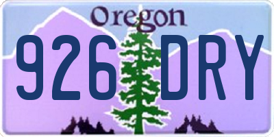 OR license plate 926DRY