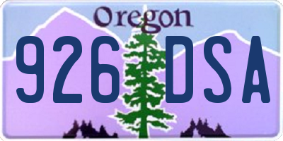 OR license plate 926DSA