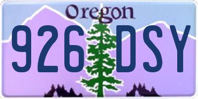 OR license plate 926DSY