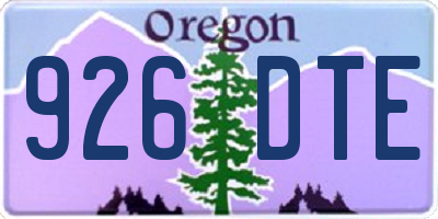 OR license plate 926DTE