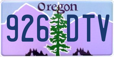 OR license plate 926DTV