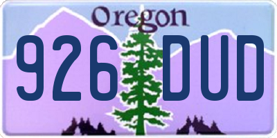 OR license plate 926DUD