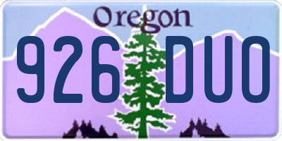 OR license plate 926DUO