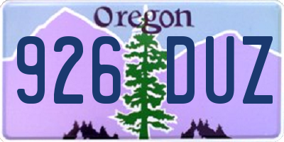 OR license plate 926DUZ