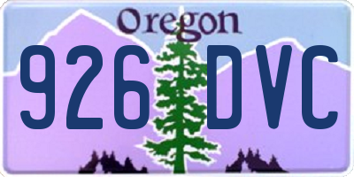 OR license plate 926DVC
