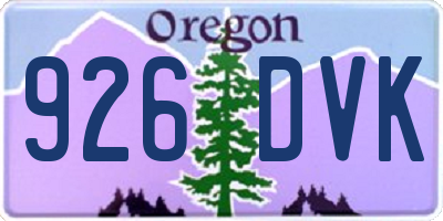 OR license plate 926DVK