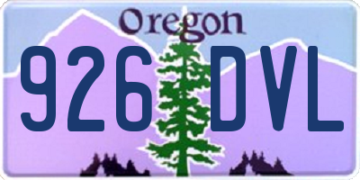 OR license plate 926DVL