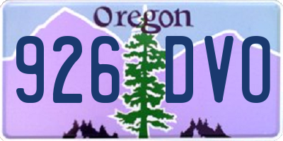 OR license plate 926DVO