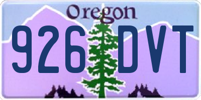 OR license plate 926DVT